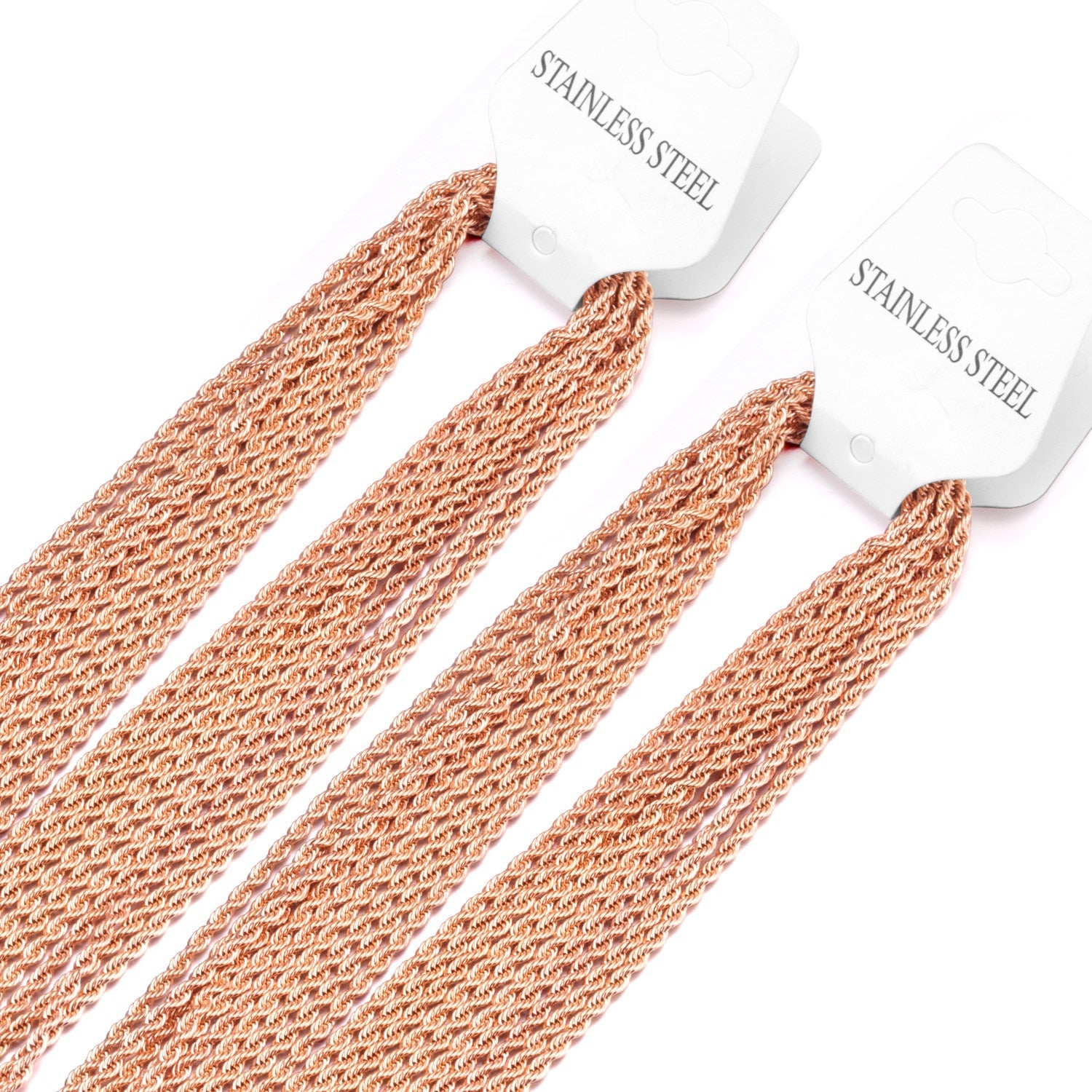 ASON 10pcs/lots Stainless Steel Twist Chains Necklace Women Men 2mm Length 45cm 50cm 55cm 60cm Long Chain Jewelry Accessories asonjewelry